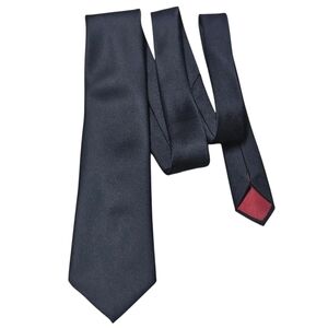 Ketch Solid Black Tie with Red Lining – Classic Formal Neckwear